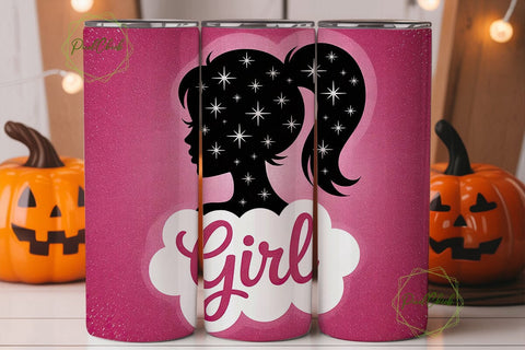 Girly Glitter Silhouette 20oz Tumbler Sublimation PixelChick 