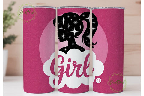 Girly Glitter Silhouette 20oz Tumbler Sublimation PixelChick 