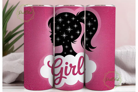 Girly Glitter Silhouette 20oz Tumbler Sublimation PixelChick 