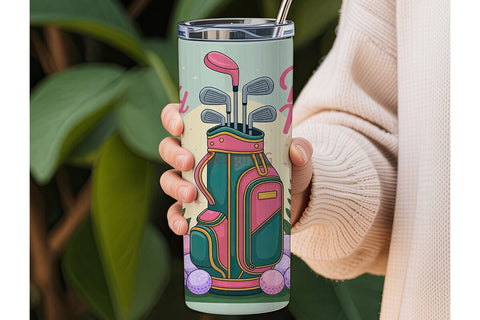 Girly Golf 20oz Tumbler Wrap Sublimation DesignSVG 