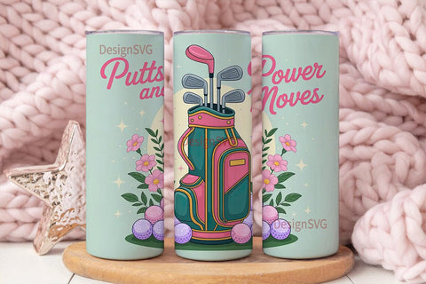 Girly Golf 20oz Tumbler Wrap Sublimation DesignSVG 