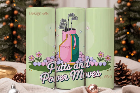 Girly Golf 20oz Tumbler Wrap Sublimation DesignSVG 