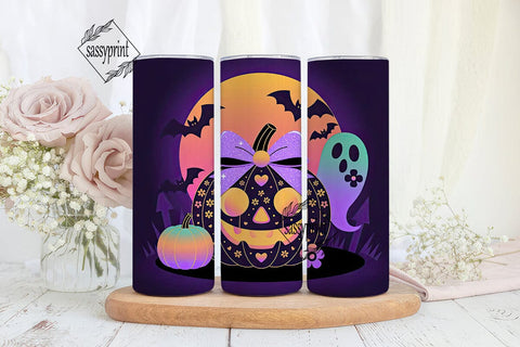 Girly Halloween Pumpkin 20oz Tumbler Sublimation sassyprint 