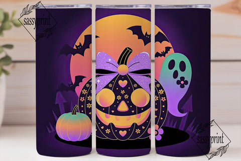 Girly Halloween Pumpkin 20oz Tumbler Sublimation sassyprint 