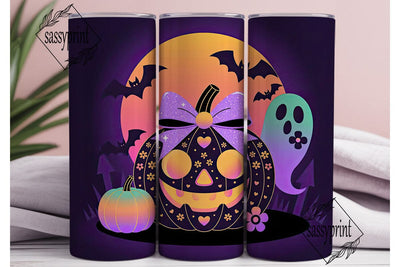Girly Halloween Pumpkin 20oz Tumbler Sublimation sassyprint 