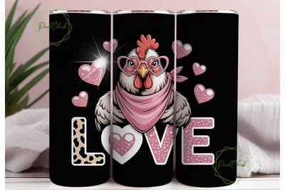 Girly Hen Love 20oz Tumbler Wrap Sublimation PixelChick 