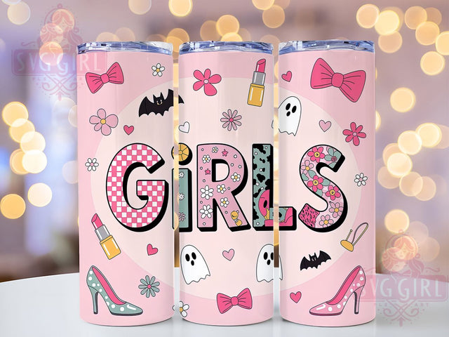 Girly Kawaii Pastel Halloween Ghost Tumbler, Kawaii Halloween Wrap, Cute Ghost Girls Cup, Pastel Spooky Design, 20Oz Sublimation Wrap, Soft Aesthetic Drinkware, Feminine Halloween Tumbler Sublimation SvggirlplusArt 