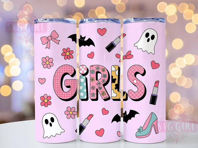 Girly Kawaii Pastel Halloween Ghost Tumbler, Kawaii Halloween Wrap, Cute Ghost Girls Cup, Pastel Spooky Design, 20Oz Sublimation Wrap, Soft Aesthetic Drinkware, Feminine Halloween Tumbler Sublimation SvggirlplusArt 