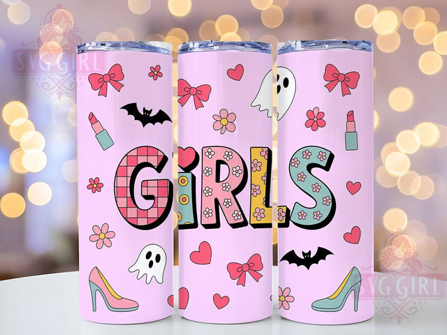 Girly Kawaii Pastel Halloween Ghost Tumbler, Kawaii Halloween Wrap, Cute Ghost Girls Cup, Pastel Spooky Design, 20Oz Sublimation Wrap, Soft Aesthetic Drinkware, Feminine Halloween Tumbler Sublimation SvggirlplusArt 
