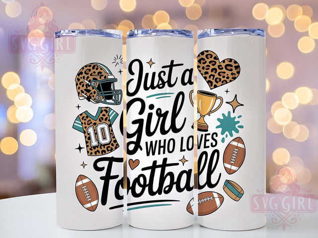 Girly Leopard Football Era Tumbler Wrap, Leopard Football PNG, Girly Football Tumbler, Game Day Tumbler Wrap, 20oz Skinny Tumbler, Football Tumbler For Her, In My Football Era Sublimation SvggirlplusArt 