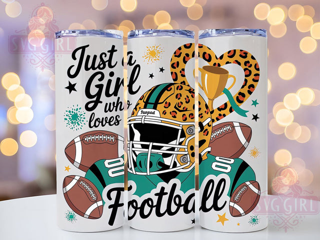 Girly Leopard Football Era Tumbler Wrap, Leopard Football PNG, Girly Football Tumbler, Game Day Tumbler Wrap, 20oz Skinny Tumbler, Football Tumbler For Her, In My Football Era Sublimation SvggirlplusArt 