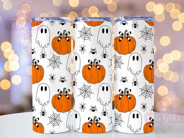Girly Pastel Ghost Tumbler Wrap, 20oz Skinny Tumbler, Ghost Tumbler Wrap, Sublimation Design, Pastel Halloween Png, Girly Halloween, Tumbler Wrap Download Sublimation SvggirlplusArt 