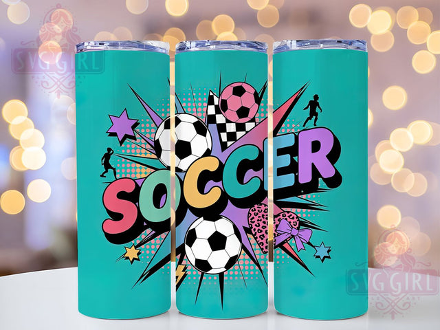 Girly Pink Coquette Soccer Tumbler Wrap, Soccer Bow Tumbler, Girly Game Day Wrap, In My Soccer Era, Aesthetic Soccer PNG, 20oz Skinny Tumbler, Pink Soccer Tumbler Sublimation SvggirlplusArt 