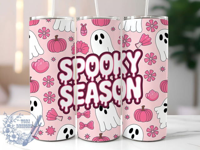 Girly Pink Ghost Halloween Tumbler Wrap, Pink Coquette Wrap, Ghost Halloween Cup, 20Oz Sublimation Design, Cute Pink Ghost Drinkware, Spooky Season Tumbler, Pastel Halloween Mug Sublimation ToriDesigns 