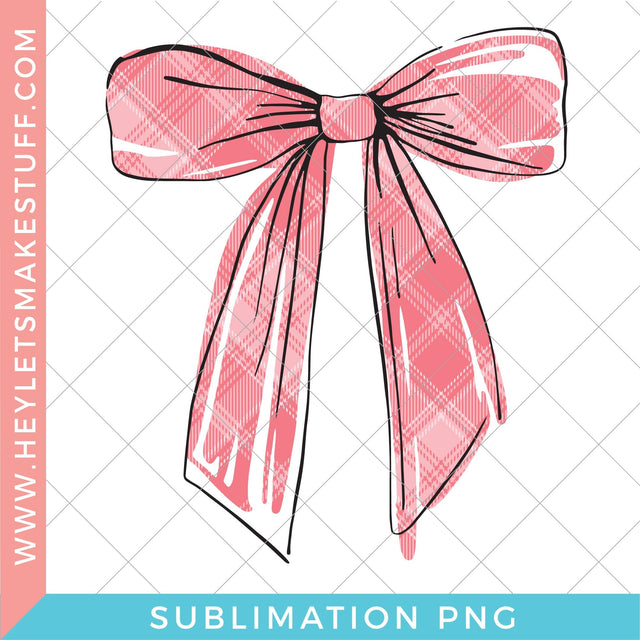Girly Plaid Bow - Sublimation Sublimation Hey Let's Make Stuff 