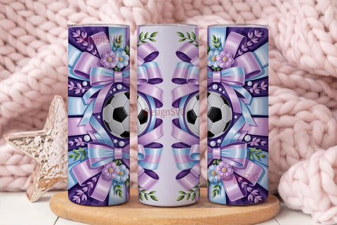 Girly Soccer 20oz Tumbler Wrap Sublimation DesignSVG 