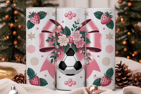 Girly Soccer 20oz Tumbler Wrap Sublimation DesignSVG 