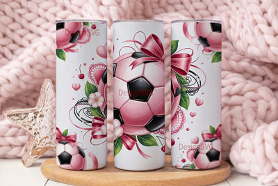 Girly Soccer 20oz Tumbler Wrap Sublimation DesignSVG 