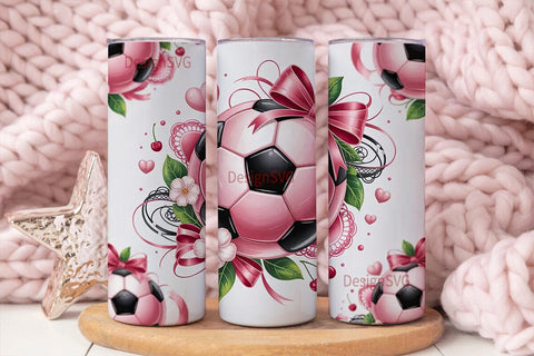 Girly Soccer 20oz Tumbler Wrap Sublimation DesignSVG 