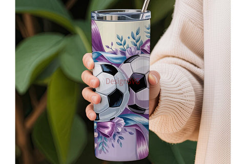 Girly Soccer 20oz Tumbler Wrap Sublimation DesignSVG 