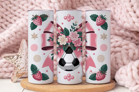 Girly Soccer 20oz Tumbler Wrap Sublimation DesignSVG 