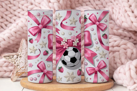 Girly Soccer 20oz Tumbler Wrap Sublimation DesignSVG 