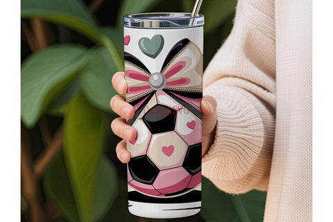 Girly Soccer 20oz Tumbler Wrap Sublimation DesignSVG 
