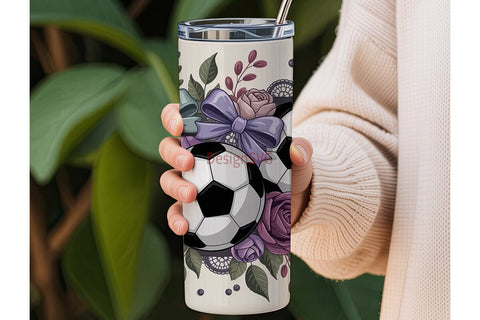 Girly Soccer Ball 20oz Tumbler Wrap Sublimation DesignSVG 