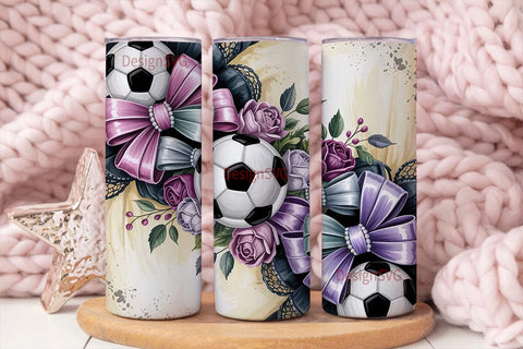 Girly Soccer Ball 20oz Tumbler Wrap Sublimation DesignSVG 