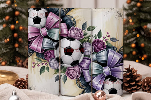 Girly Soccer Ball 20oz Tumbler Wrap Sublimation DesignSVG 