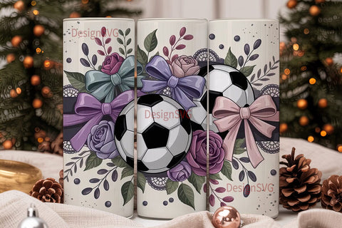 Girly Soccer Ball 20oz Tumbler Wrap Sublimation DesignSVG 