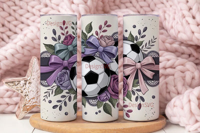 Girly Soccer Ball 20oz Tumbler Wrap Sublimation DesignSVG 