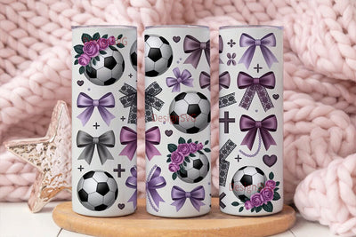 Girly Soccer Tumbler Wrap PNG Sublimation DesignSVG 