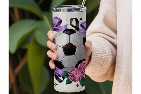 Girly Soccer Tumbler Wrap PNG Sublimation DesignSVG 