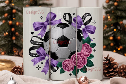 Girly Soccer Tumbler Wrap PNG Sublimation DesignSVG 