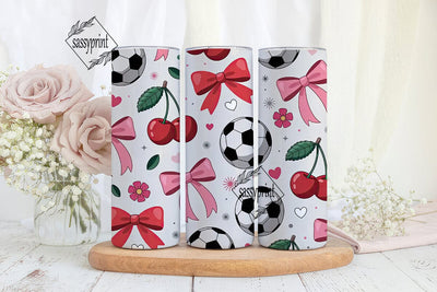 Girly Soccer Tumbler Wrap PNG Sublimation sassyprint 