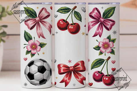 Girly Soccer Tumbler Wrap PNG Sublimation sassyprint 