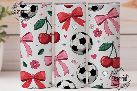 Girly Soccer Tumbler Wrap PNG Sublimation sassyprint 