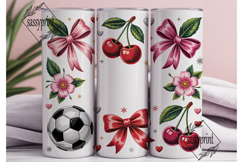 Girly Soccer Tumbler Wrap PNG Sublimation sassyprint 