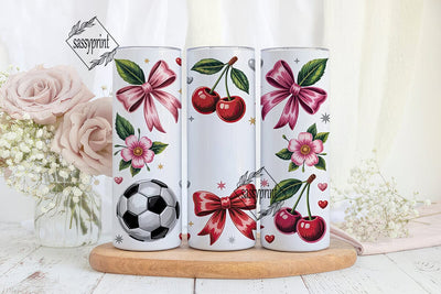 Girly Soccer Tumbler Wrap PNG Sublimation sassyprint 