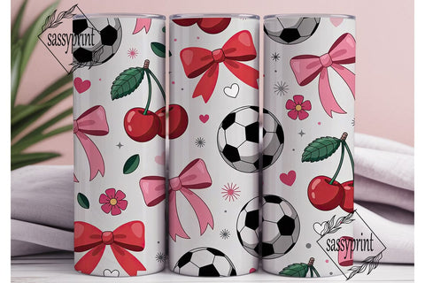 Girly Soccer Tumbler Wrap PNG Sublimation sassyprint 