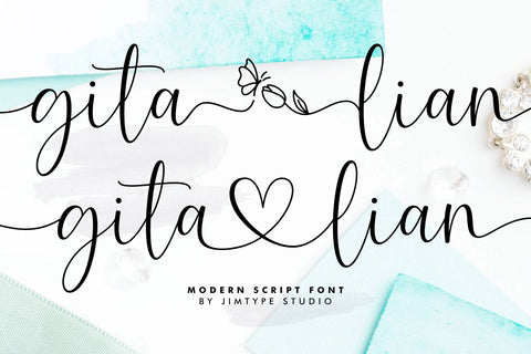 Gita Lian - Wedding Heart Font Font Jimtype Studio 