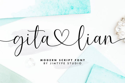 Gita Lian - Wedding Heart Font Font Jimtype Studio 