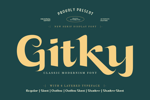 Gitky - Display Font Font twinletter 