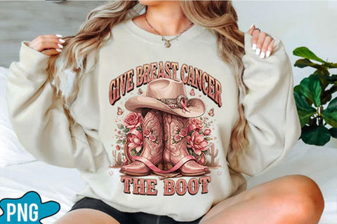 Give Breast Cancer The Boot PNG Designs Sublimation shah alam 