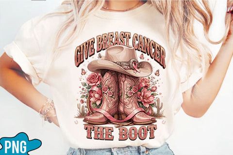 Give Breast Cancer The Boot PNG Designs Sublimation shah alam 