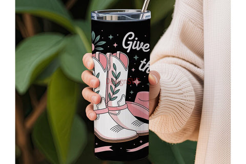 Give Cancer The Boot 20oz Tumbler Wrap Sublimation DesignSVG 