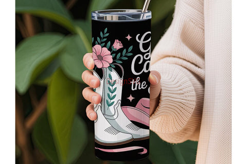 Give Cancer The Boot 20oz Tumbler Wrap Sublimation DesignSVG 