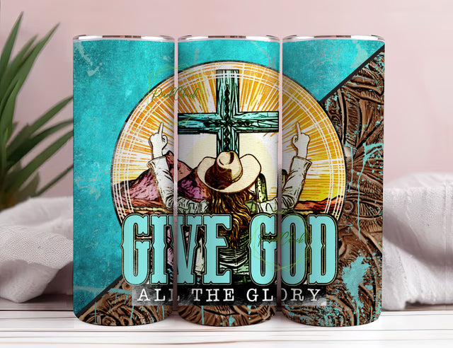 Give God All The Glory tumbler Sublimation PixelChick 
