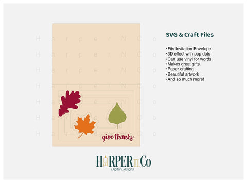 Give Thanks 3D Card SVG PNG Cut EPS File SVG HarperNCo 